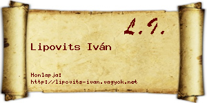 Lipovits Iván névjegykártya